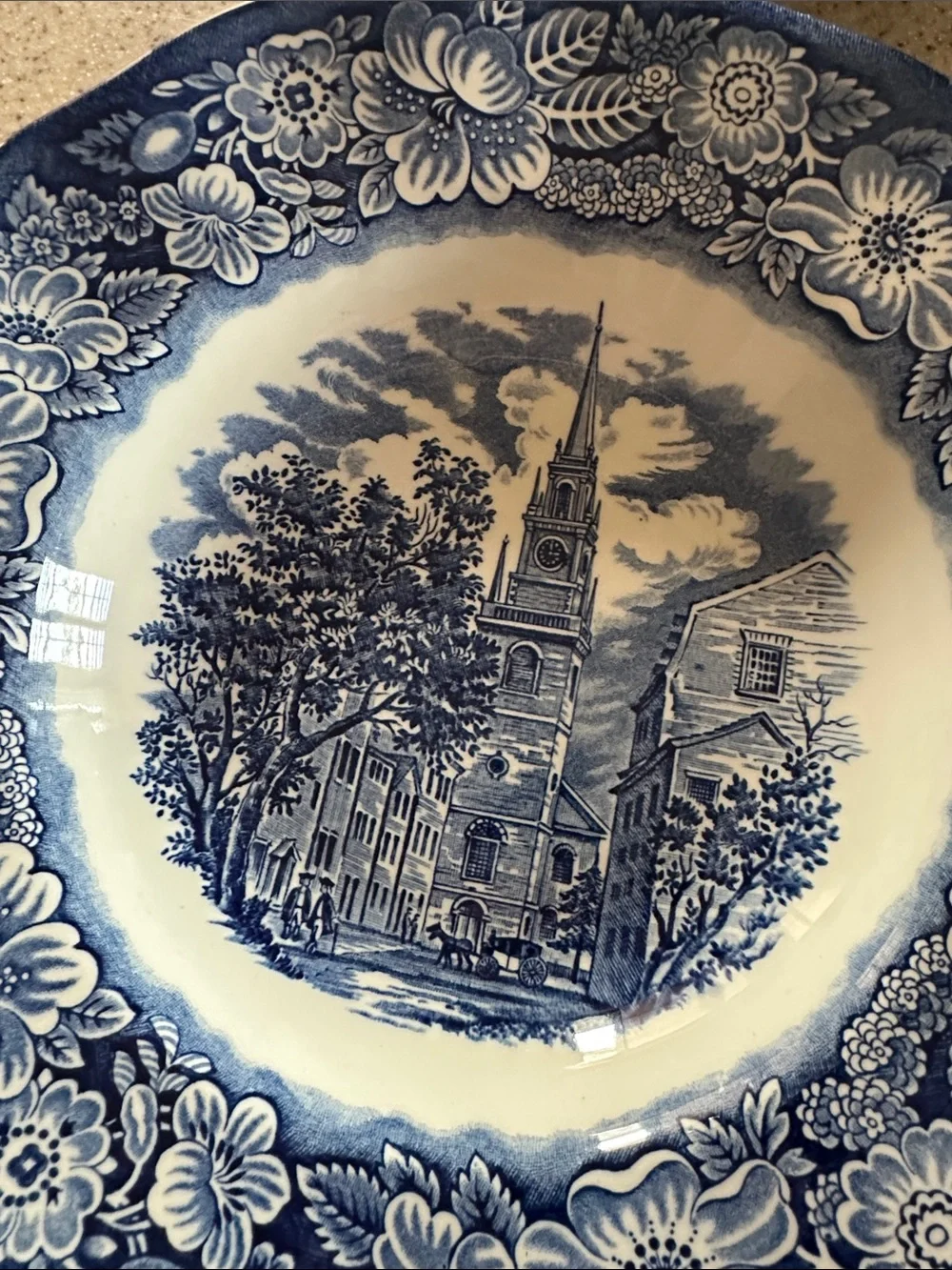 Liberty Blue Staffordshire Soup Bowls - Set of 7